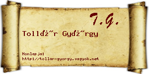 Tollár György névjegykártya