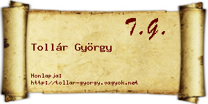 Tollár György névjegykártya